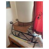 Wicker metal sleigh