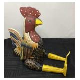 Wood rooster decor.