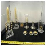 Pewter weighted candle holders and glass pong