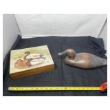 Wooden duck and duck box