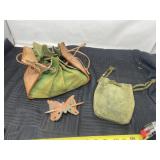 Tool, leather green pouch with leather