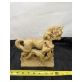 Santino style girl, horse and dog figurine.