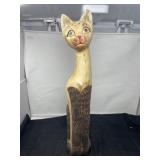 Wooden carved cat 2 foot tall