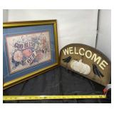 God Bless Our Home framed print and Welcome
