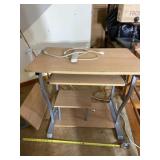 Computer desk with circuit strip.