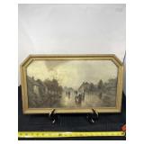 A Showery Day vintage framed print and holder.