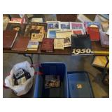 Tote with lid , books and CDï¿½s.