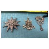 Silver-tone 10 Point Star Crest Maltese Cross