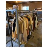 Aluminum clothes rack with all womenï¿½s medium