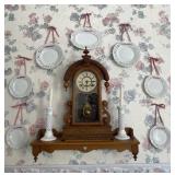 The Ansonia Clock Company tiger head clock, wood