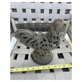 Cast iron chicken lantern, holds a candle