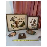 Embroidery geese, framed wall, art and ducks,