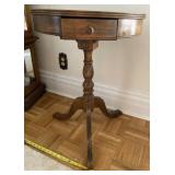Duncan Phyfe Style  Mahogany round pedestal side