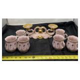 Czechoslovakia porcelain candle holders and cups.