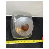 Anchor Hocking glass penny candy jar with chrome