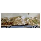 Embroidered mushrooms, tablecloths linens,