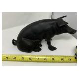 Cast iron pig coin bank.