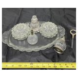 Glass beaded medallion vanity set.