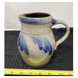 Salt glazed stoneware pitcher