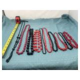 collection of vintage red and black beaded