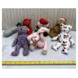 Six Beanie Babies.