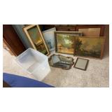 Tote w/ Framed Paintings, Print and more