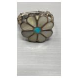 Unmarked Sterling mother of pearl inlay with