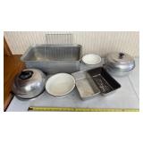 Rooster steamer bread, pans, enamelware