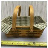 Longaberger 2001 basket with plastic and cloth