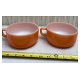 Fire King orange milk glass soup/chili bowls.,