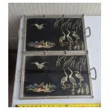 Japanese Maki-style black lacquer serving trays.