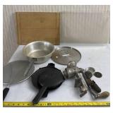 Keystone grinder, Pampered Chef strainer lid,