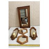 Wood Framed Mirrors, Sconces, Candles