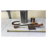 Rustic Tools, Horseshoe, Pepsi Tin