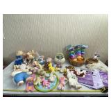 Easter decorations including Beanie Babies.