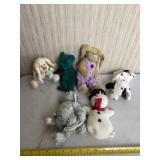 Six Beanie Babies.