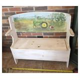 John Deere Hand Painted Wooden Bench
