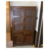Wooden pie safe with punched tin cabinet doors