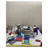 Cleaners, sink strainer, scouring pads and a lot