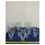 Fostoria Century Pattern, two glass pitchers and