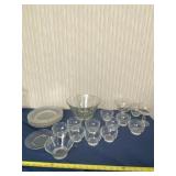 Anchor Hocking Laurel cut desert cups, punch