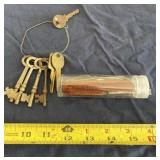 Lake Louise survival knife and skeleton keys.