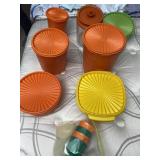 Tupperware containers with lids.