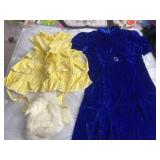 Small girls blue velvet dress , yellow dress and