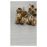14 karat gold diamond earrings .74g