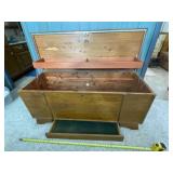 Cedar chest measures 47 inches wide x 17.5 foot