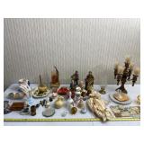All decor on table including candle holders and