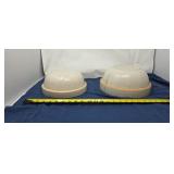 2 Stoneware Bread Bowls both have cracks