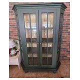 52 x 16 x 70.5 Rustic Green Display Cabinet