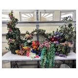 variety of colorful artificial flowers and